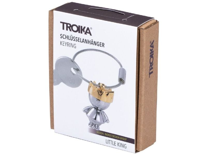 Troika Schlüsselanhänger Little King Silber / Gold Schlüsselanhänger mit goldener Krone