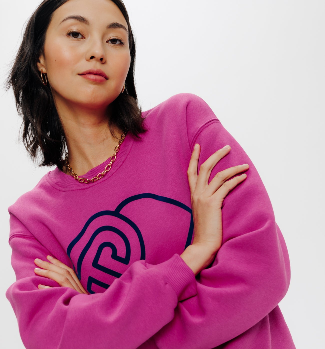 Sweat-shirt Femme logo Promod - Framboise