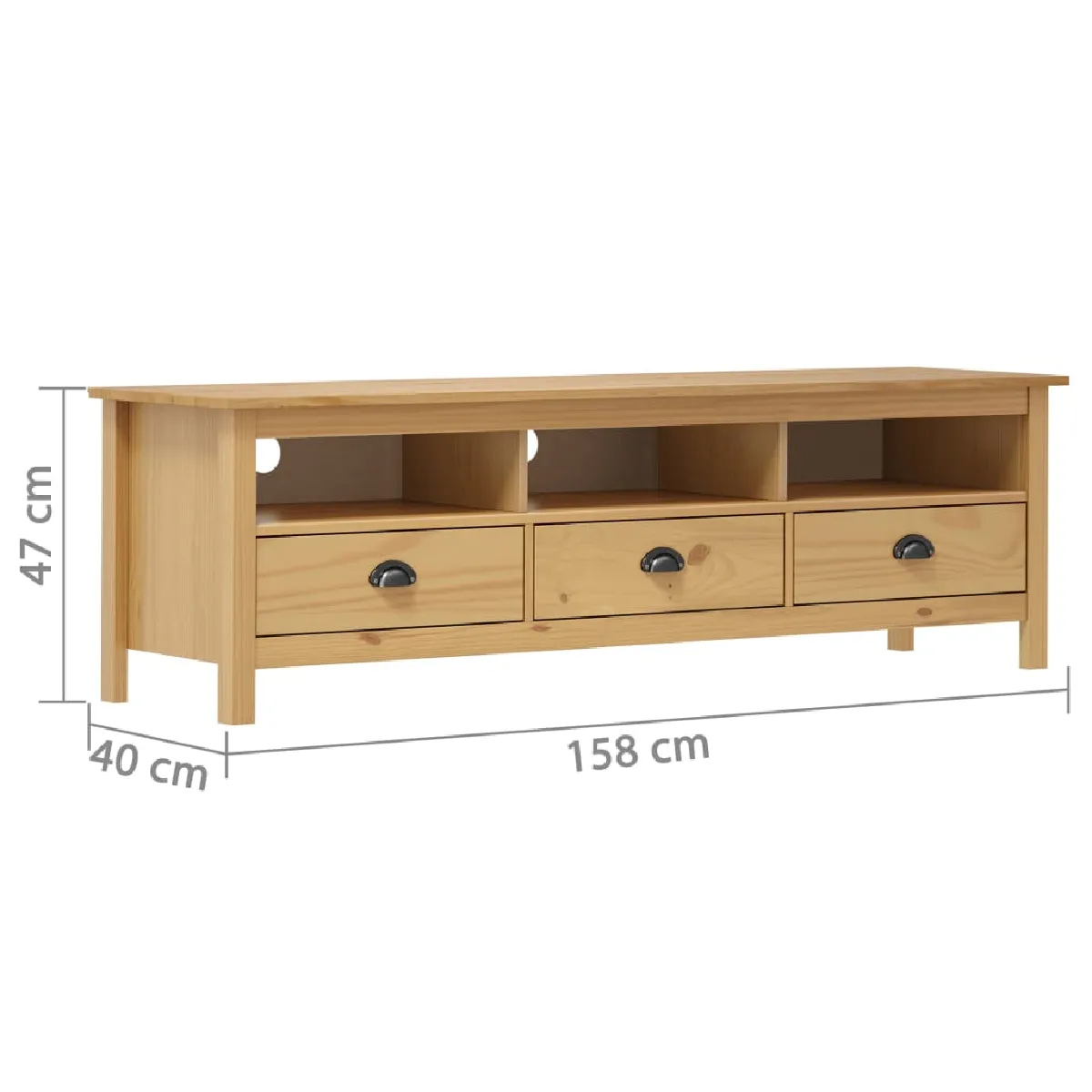 vidaXL Meuble TV Hill Range - Marron miel
