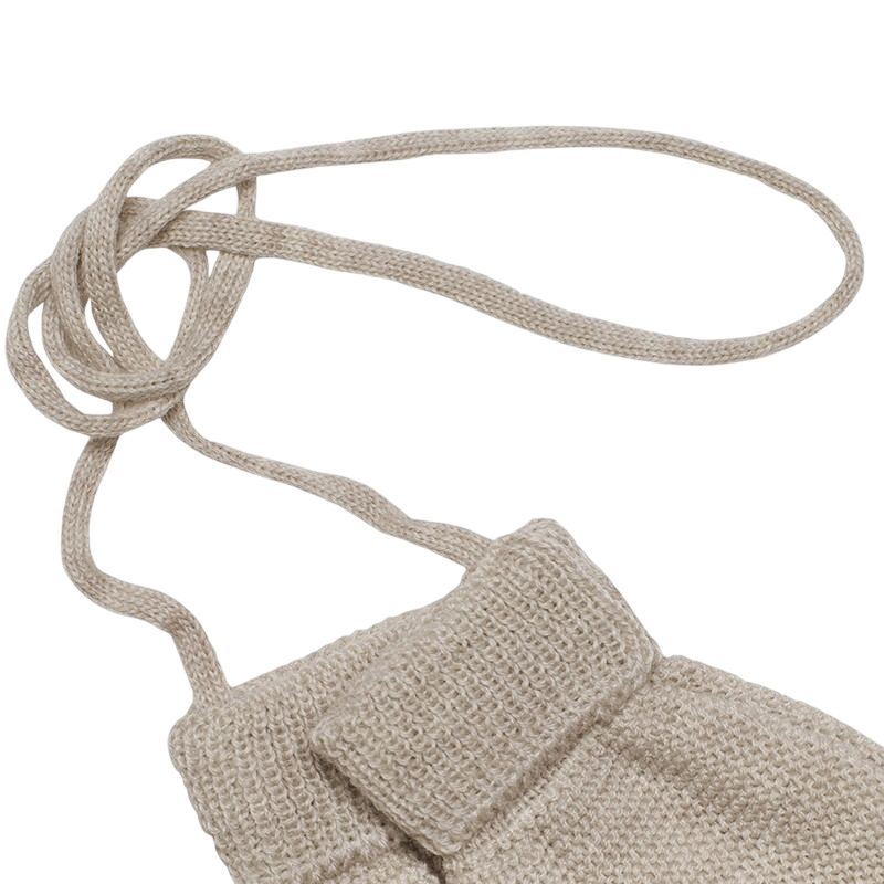 Fäustlinge Merinowolle beige-mélange