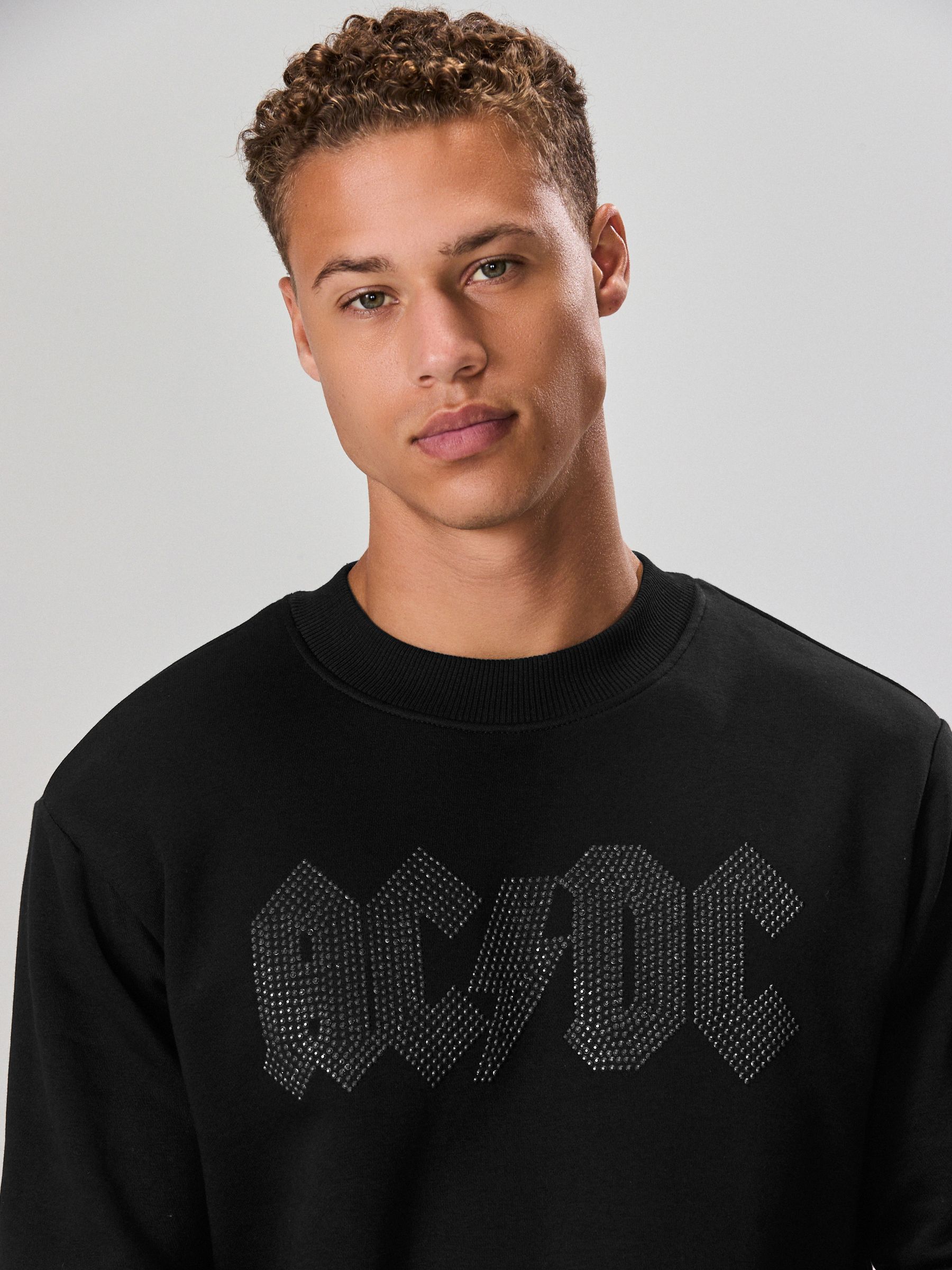 Zwart - ACDC Licence Graphic Crew Sweatshirt