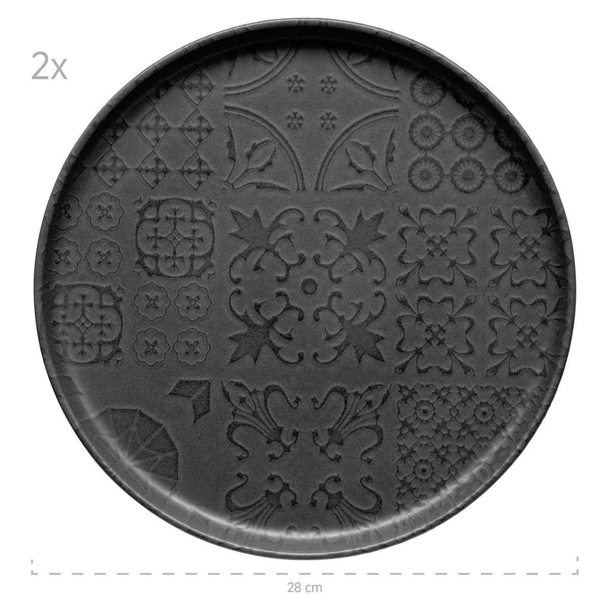 Kombiservice 8tlg. TRAD. TILES SCHWARZ Schwarz