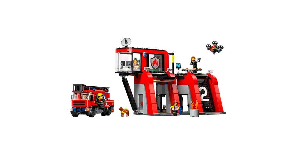 LEGOCity - Brandweerkazerne en brandweerauto Constructiespeelgoed  (60414)