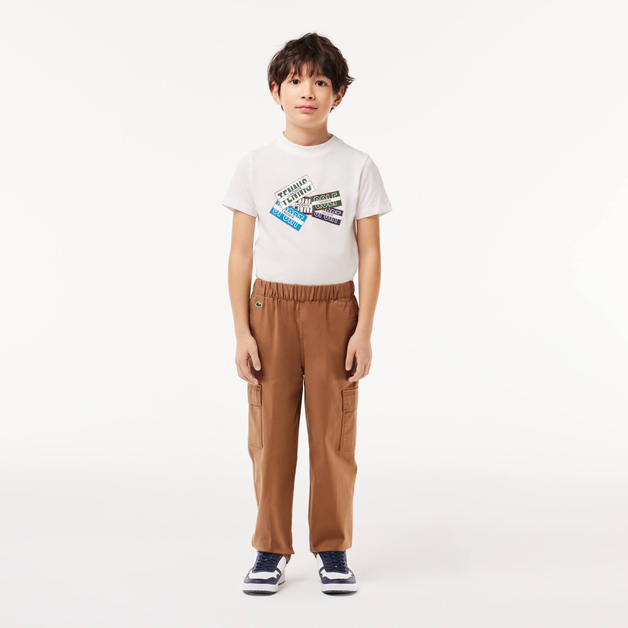 Leichte Cargohose aus Gabardine Hosen - Braun - Lacoste - Jungen