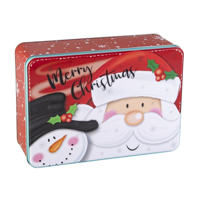 Gebäckdose - Nikolaus und Schneemann - ca. 27 x 19 x 9,5 cm