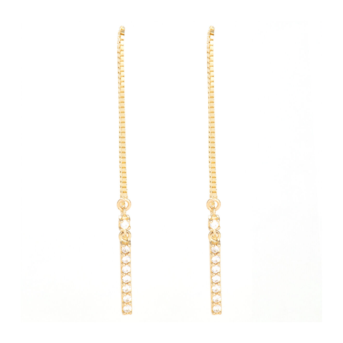 L'Exception Boucles d'oreilles Jolies pendantes Zirconium or jaune