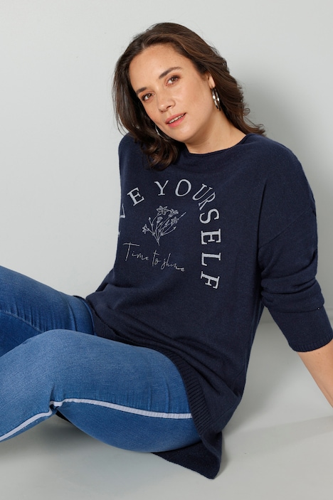 Pullover, Statement, Saum hinten länger