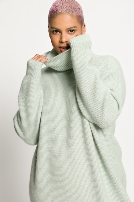 Strickkleid, oversized, Rollkragen, Premium