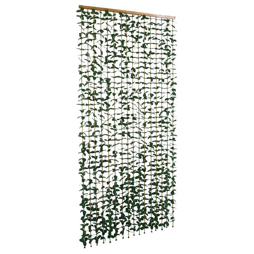 Rideau de porte bambou feuillage vert 90xH200cm