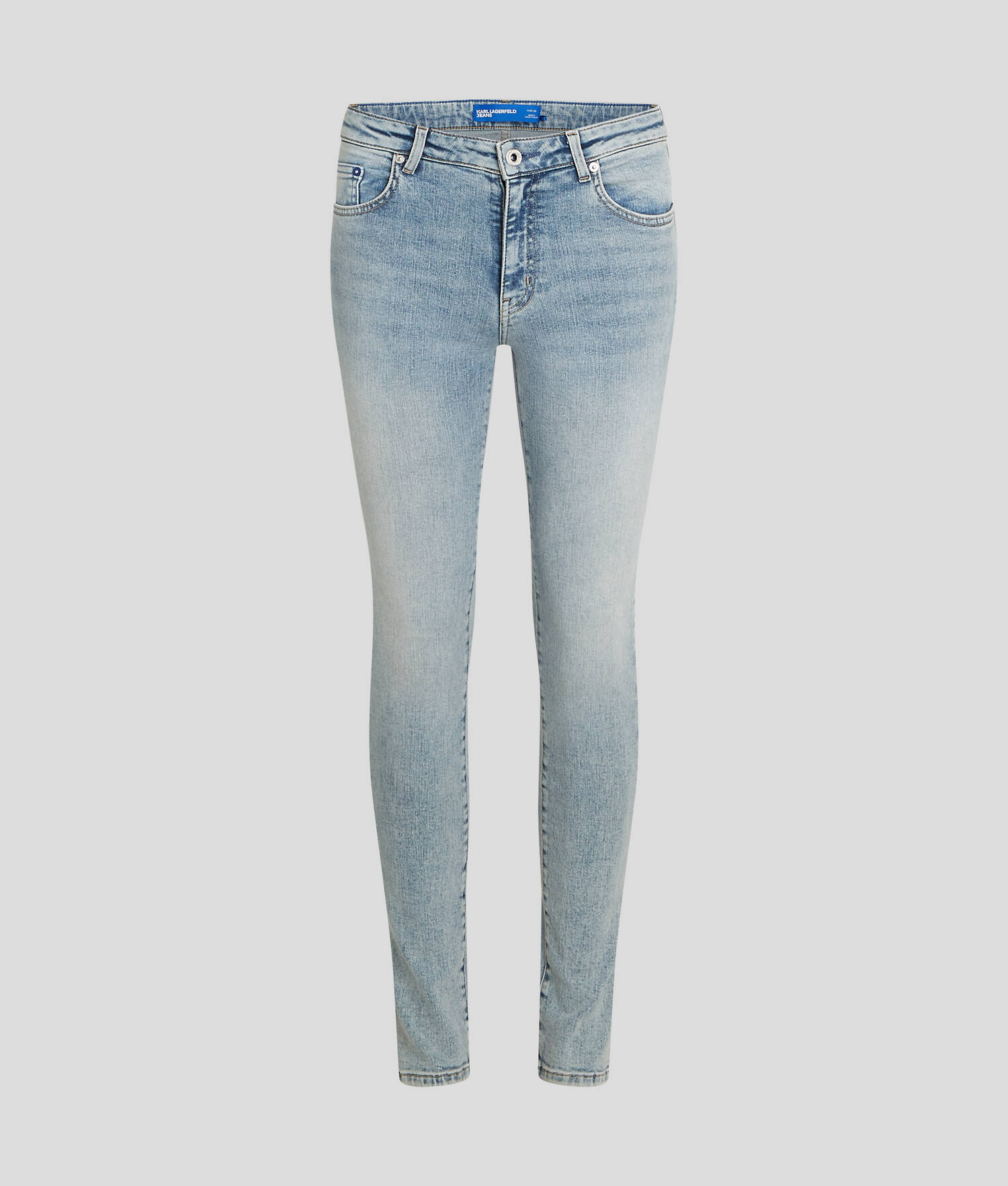 JEAN SKINNY TAILLE HAUTE À BAS FENDU - Bleu vif