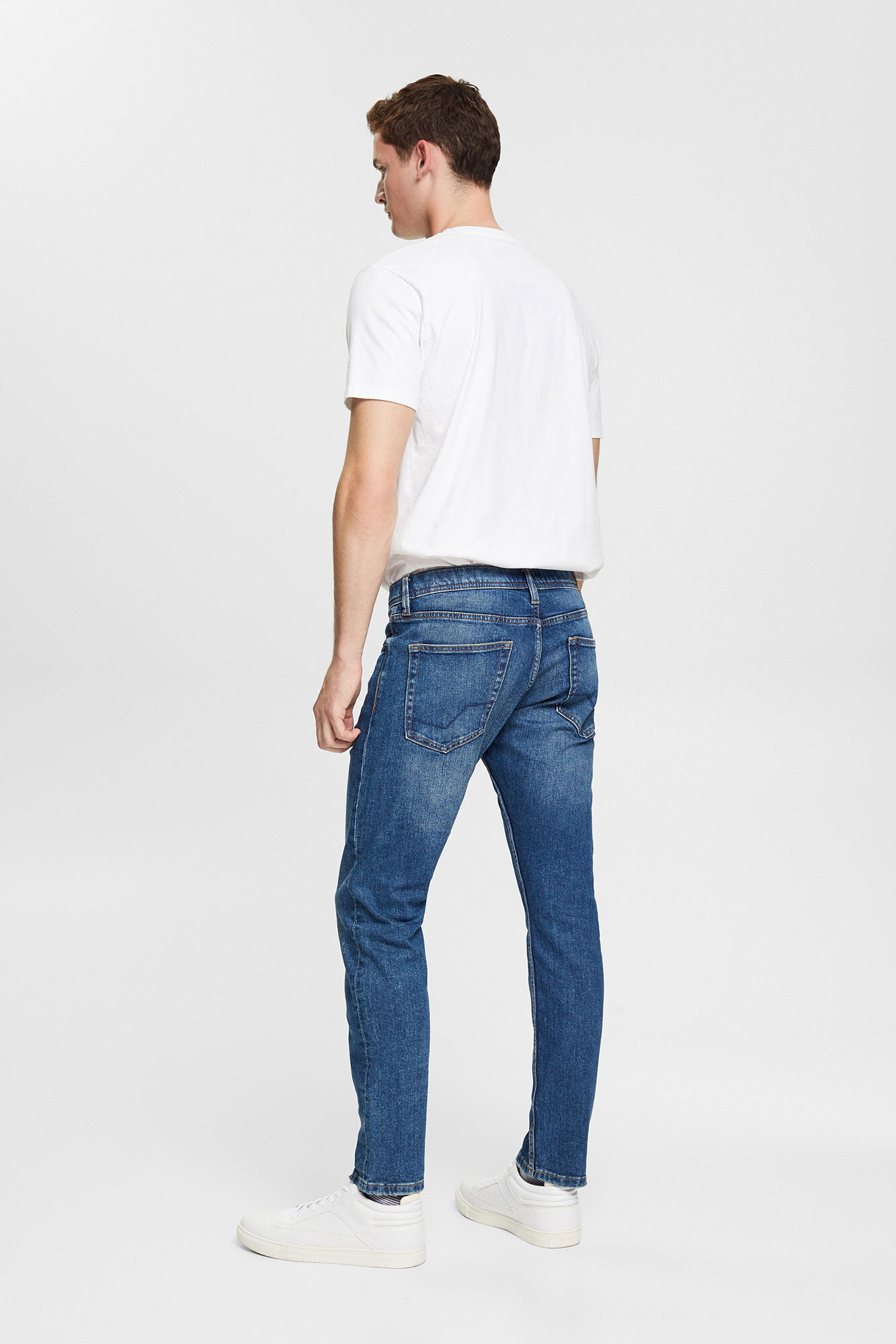 Calça jeans de 5 bolsos em algodão orgânico - Azul