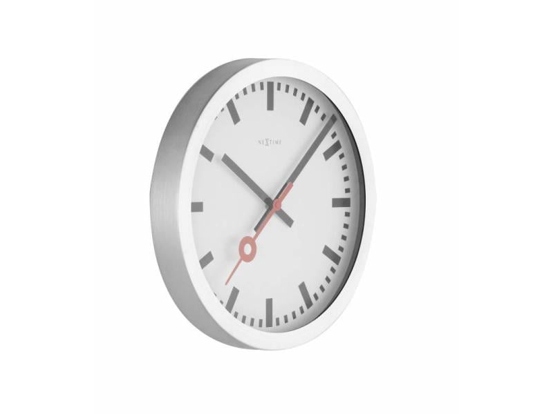 NeXtime Wanduhr Station Ø 35 cm Weiss Analoge Wanduhr