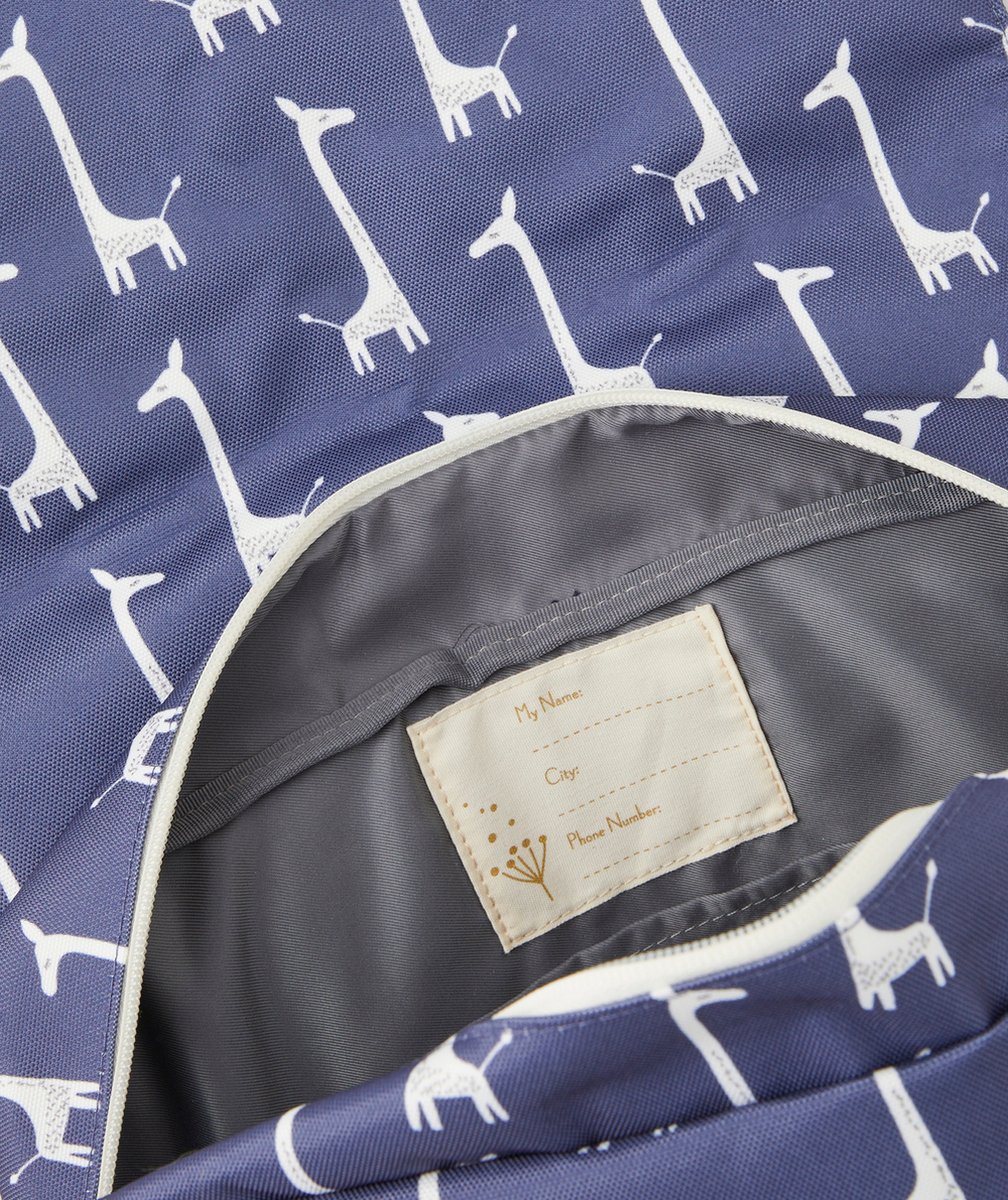 FRESKCARTABLE BLEU AVEC IMPRIMÉ GIRAFE EN PLASTIQUE RECYCLÉ