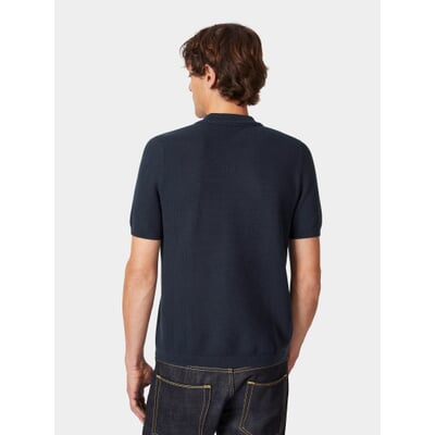 Herren-Poloshirt gestrickt, Dunkelblau