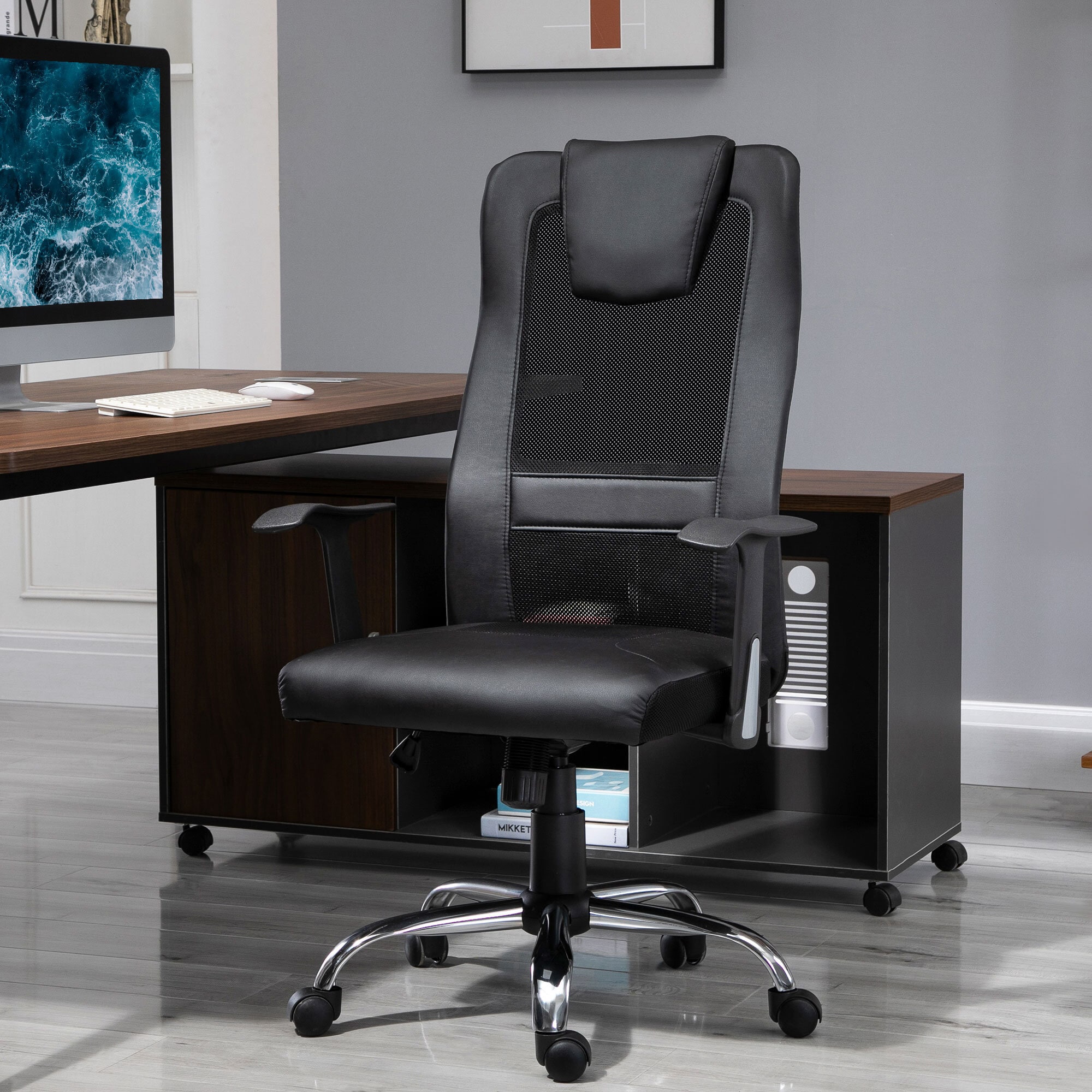 Vinsetto Bürostuhl ergonomisch 51 x 60,8 x (112-122) cm (LxBxH)