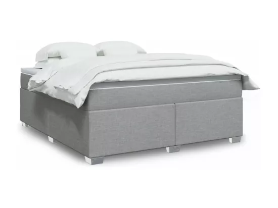 Sommier à lattes de lit avec matelas Gris clair 180x200cm Tissu