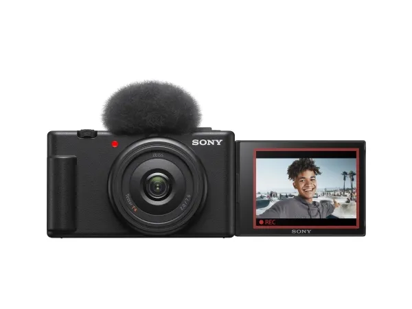 Sony ZV-1F - Digitalkamera - kompakt - 20.1 MP - 4K / 30 fps - ZEISS - Wi-Fi, Bluetooth - sort
