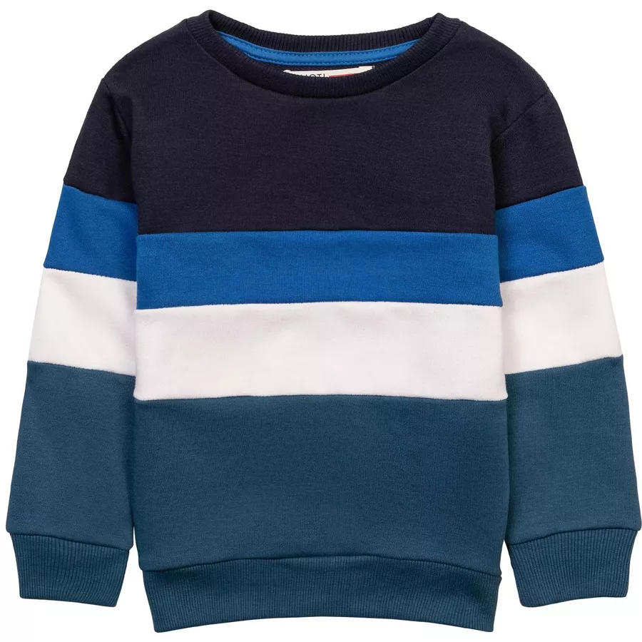 MINOTI Sweatshirt und Shorts im Set DunkelblauWeiß
