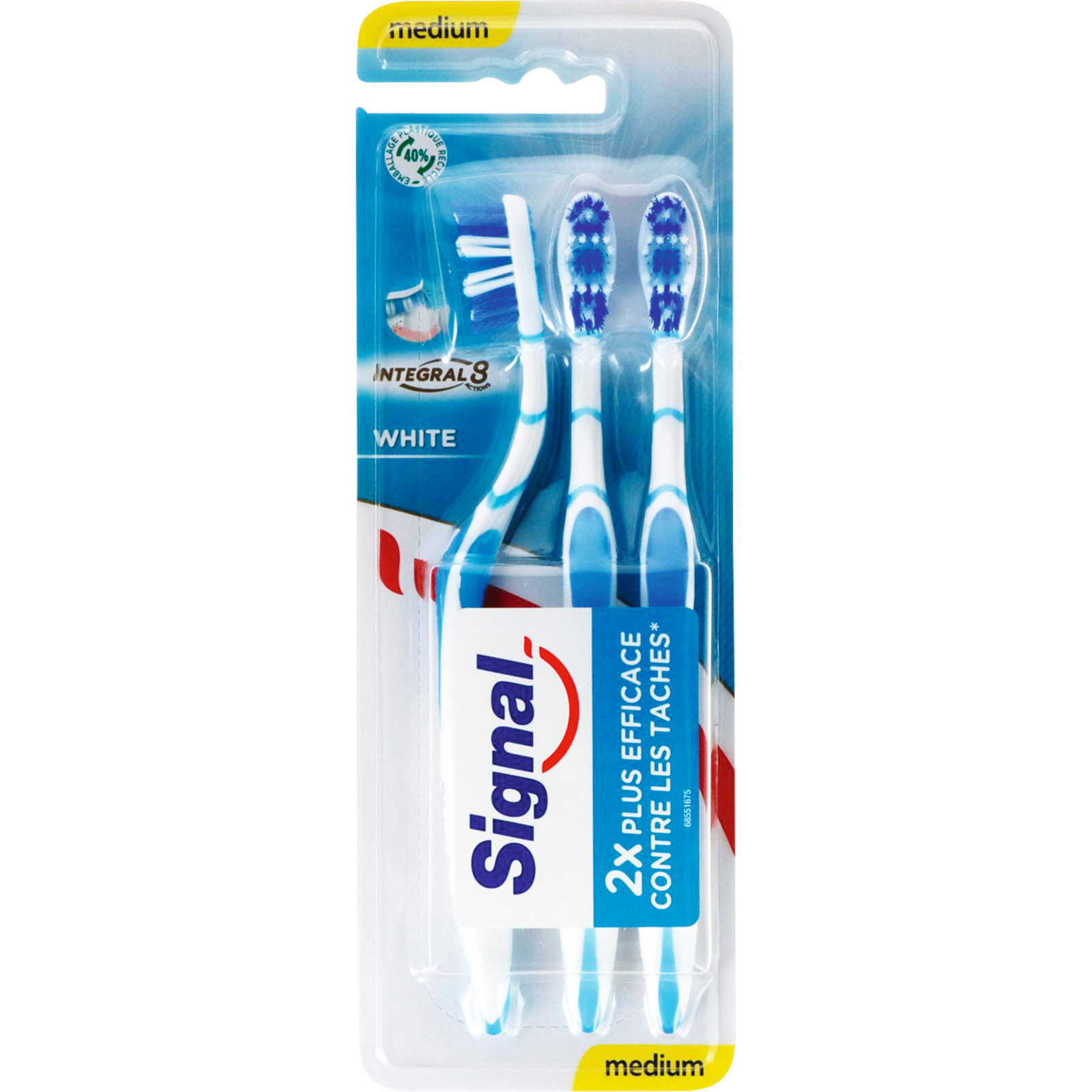 Signal Zahnbürste Integral 8 White Medium 3er Pack