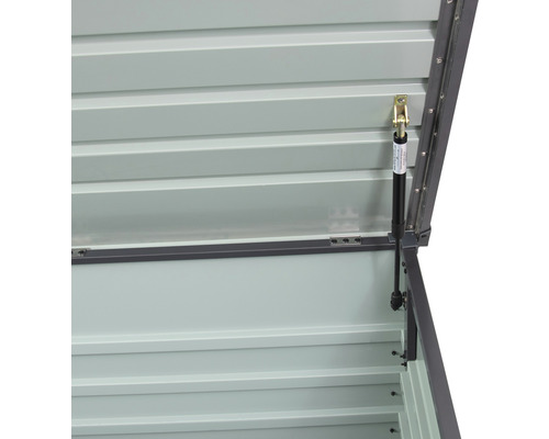 Bellavista Home and Garden opbergbox 600L, 165 x 70 x 62 cm, staal, grijs, deksel met gasveren en afsluitbaar