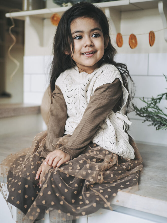 Fliink TULLE HEART SKIRT Humus/carafe
