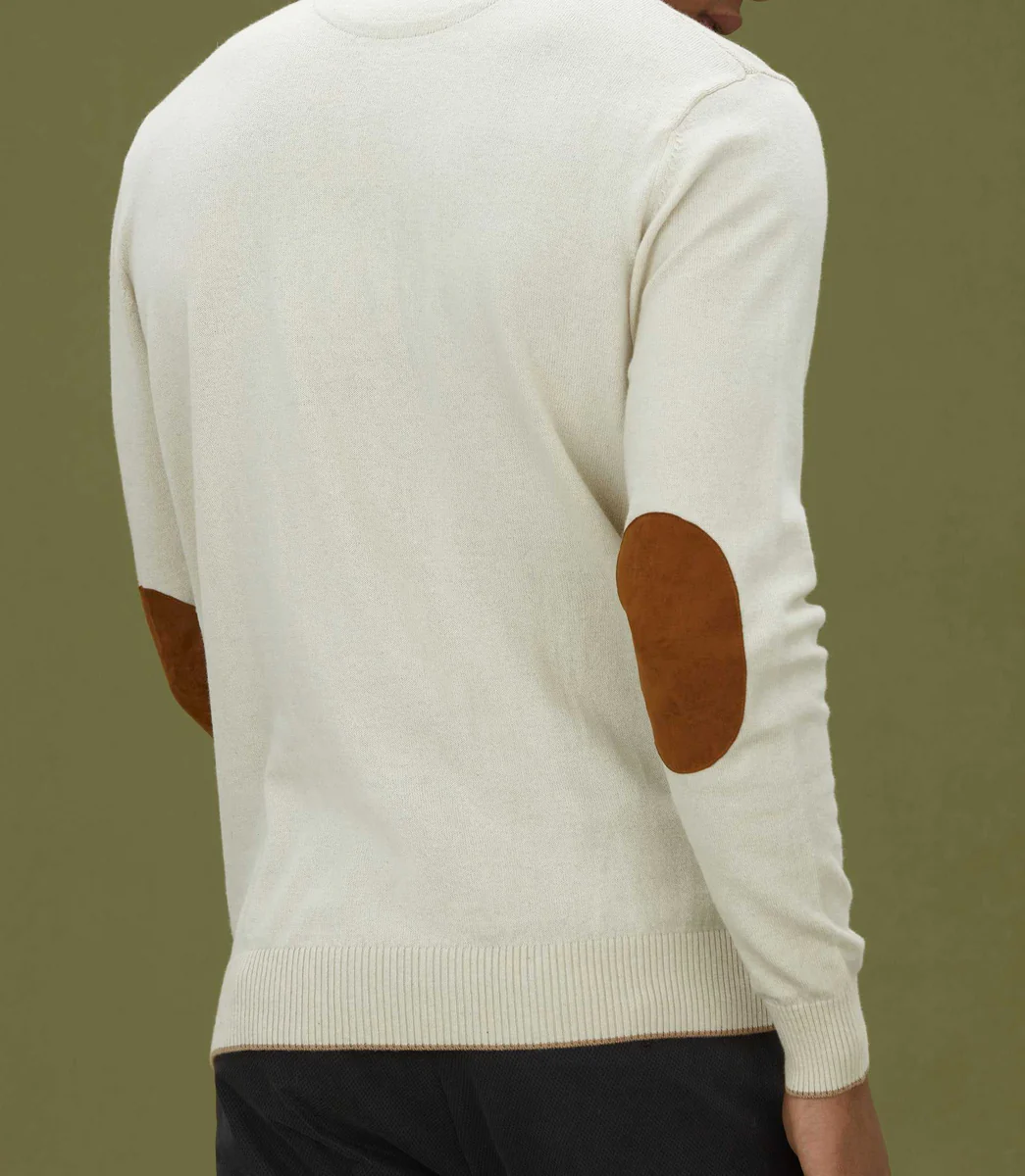 Pull col zippé écru 