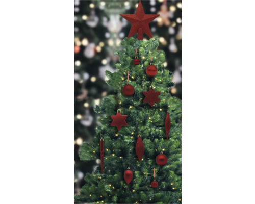 Kerstboomballen, decoratieve hangers, Lafiora, 104-pack, kunststof, rood