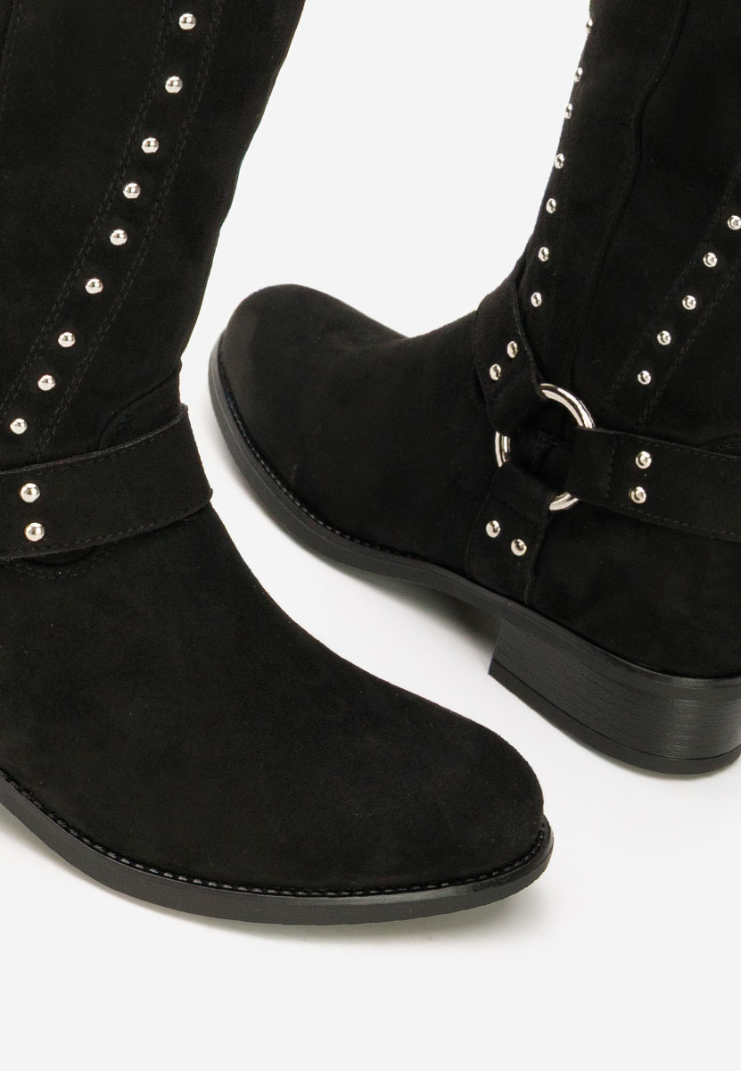 Bottes à petit talon noires Nalira