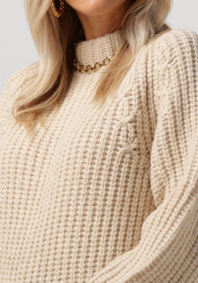 SECOND FEMALE beige second female trui aya knit t-neck