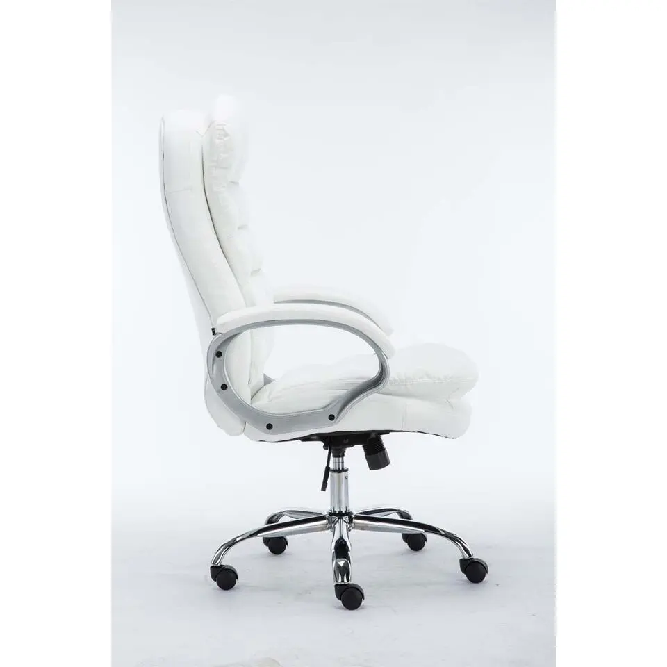 CLP Bureaustoel XXL Vancouver chroom Frame - Kunstleer - wit