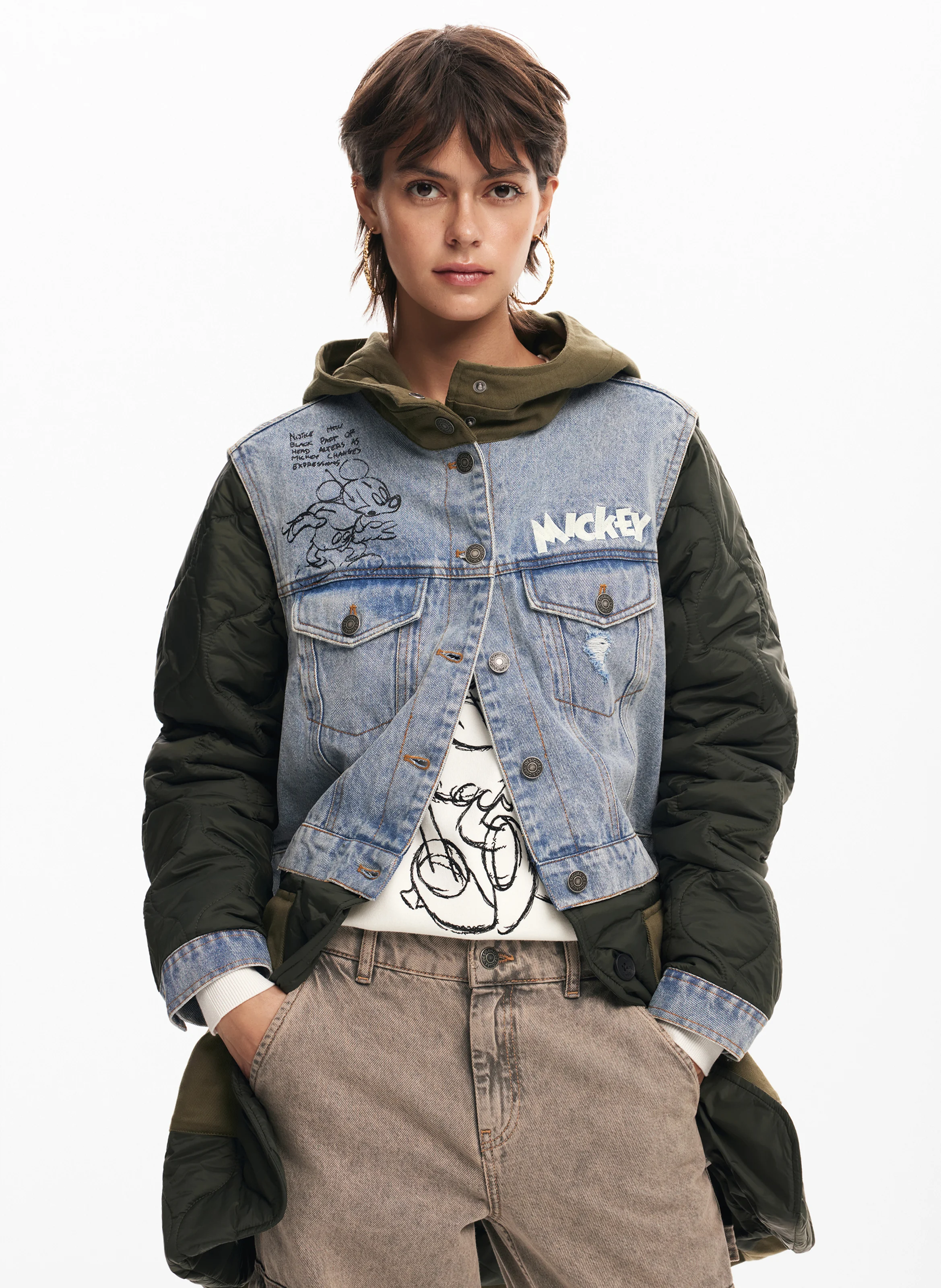 Parka hybride en coton mélangé | Vert