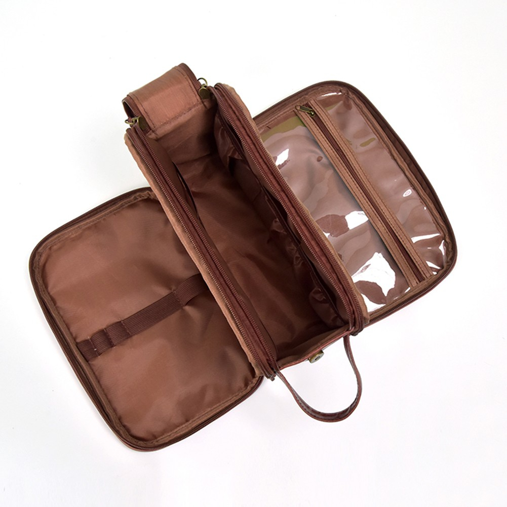 (25x12x19cm) Kosmetik Make Up Tasche Necessaire Organizer Bag - Braun