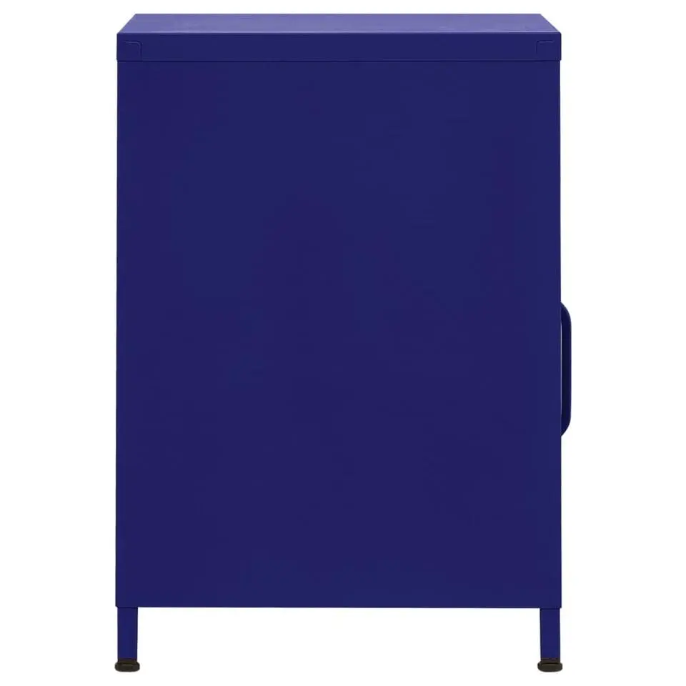 vidaXL - Durable Nachtkastje met vak en deur - Marineblauw - Staal - 35x35x51 cm