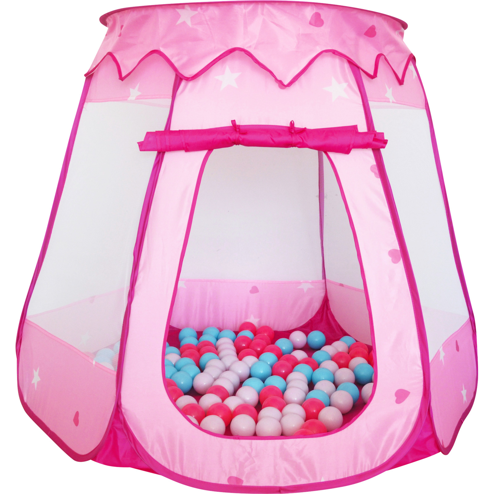 Spielzelt mit 100 Bällen, pink