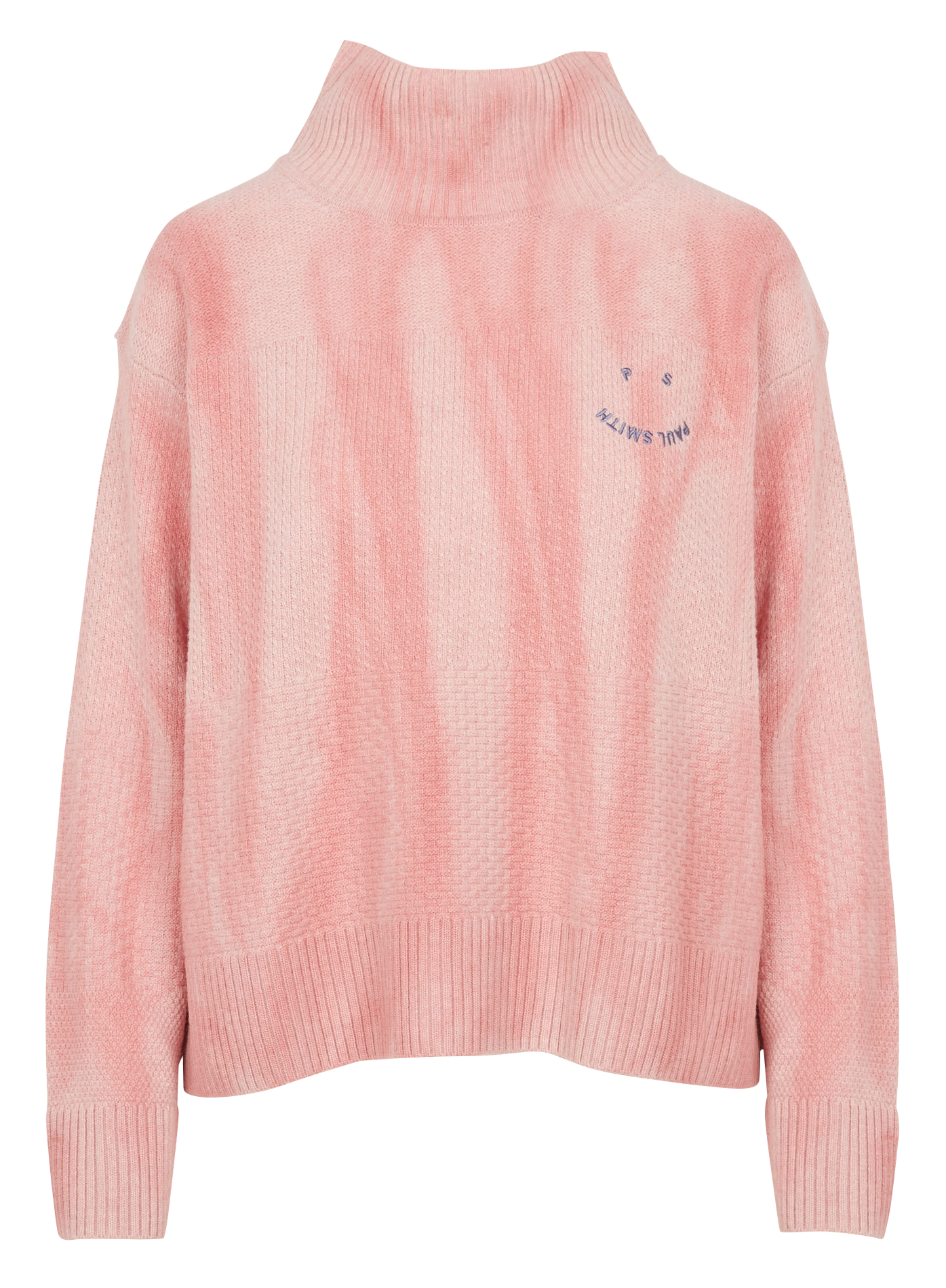Pull col montant en laine mélangée ample | Rose
