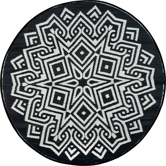 Intratuin buitenkleed Modern zwart D 180 cm