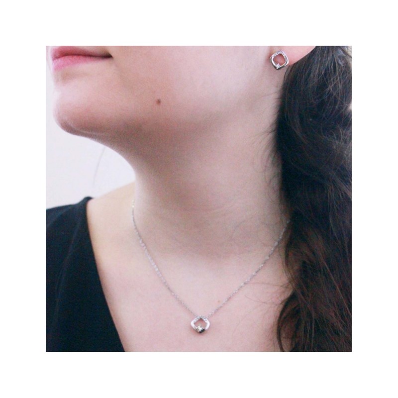 Boucles d'oreilles Adelise - Argenté et Cristal