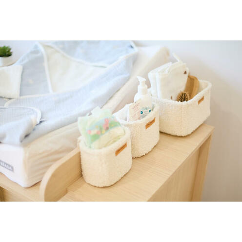 Panier à suspendre set de 3 Teddy Ecru - CHILDHOME