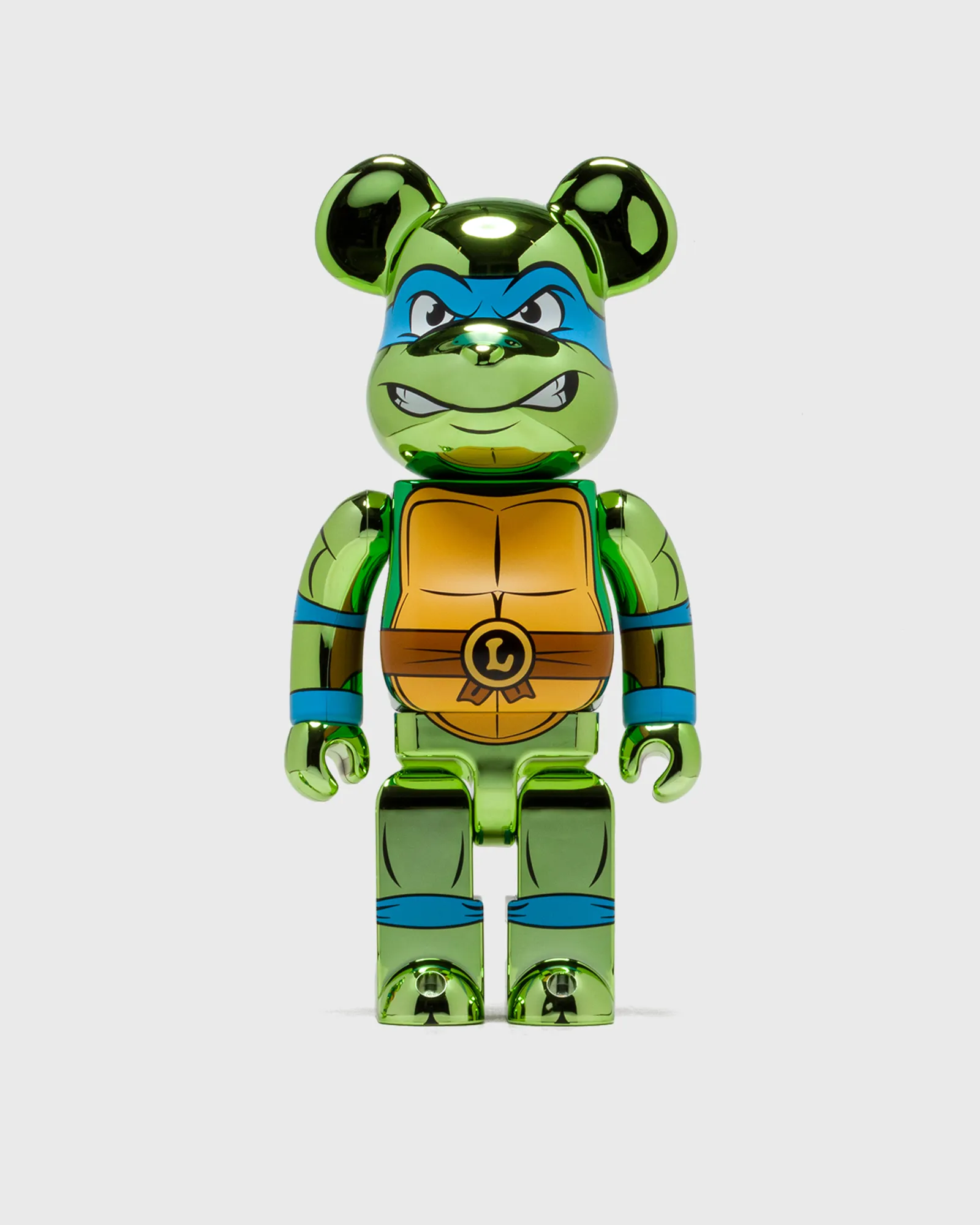 MEDICOM BEARBRICK 1000% TMNT LEONARDO CHROME