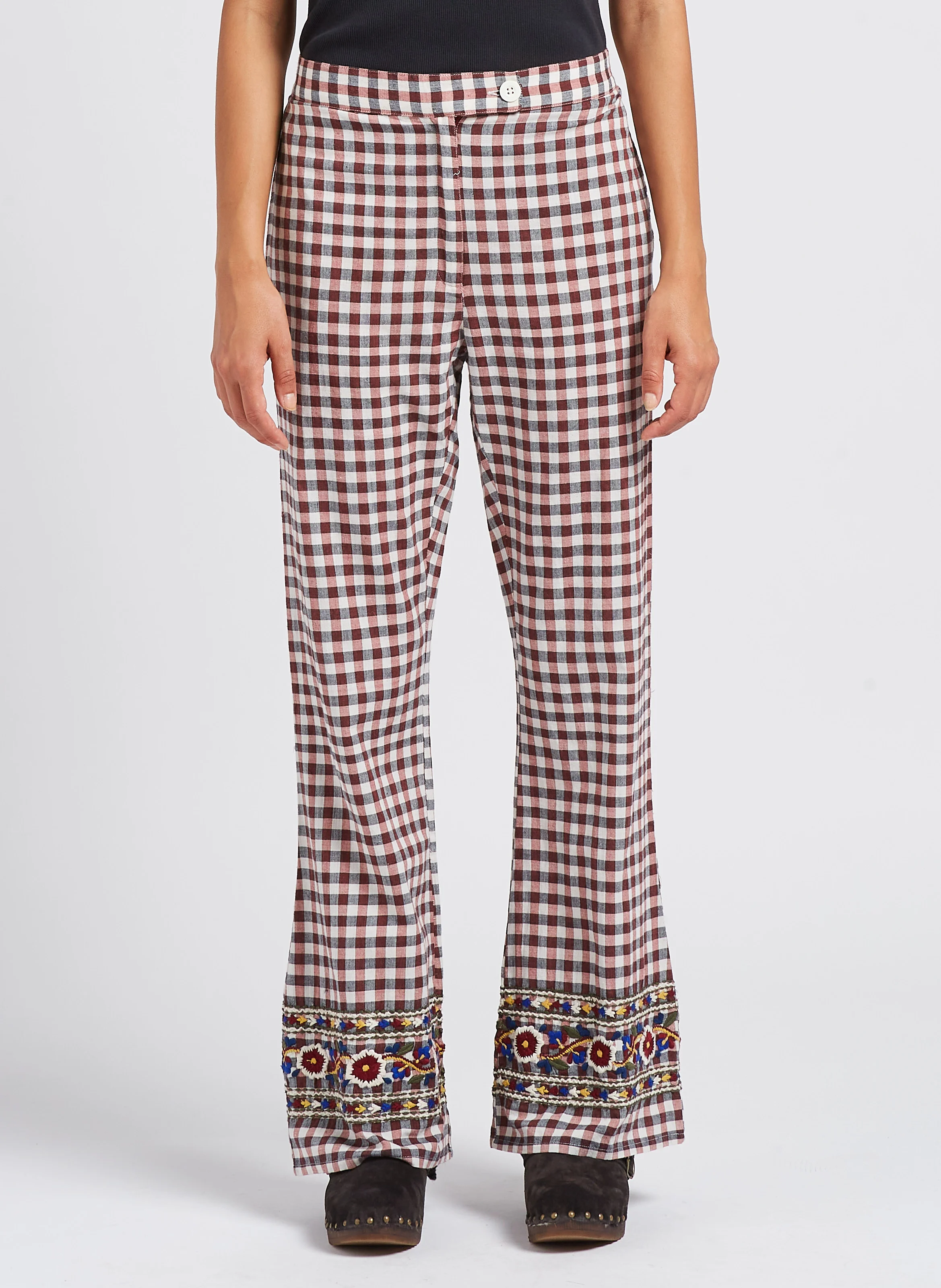 BERNADETTE - Pantalon imprimé en coton| Marron
