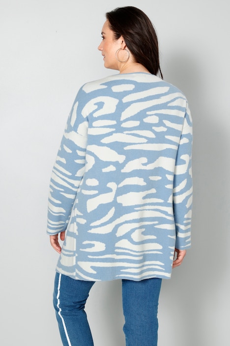 Strickjacke, Allovermuster, offene Form