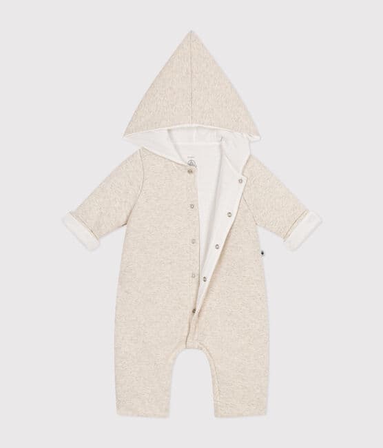 Combinaison longue ouatinée à capuche en coton bébé