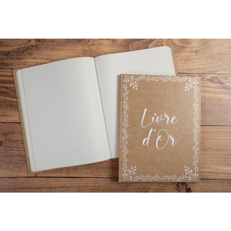 Livre d'or 100 pages tranche or 27 x 22 cm Kraft