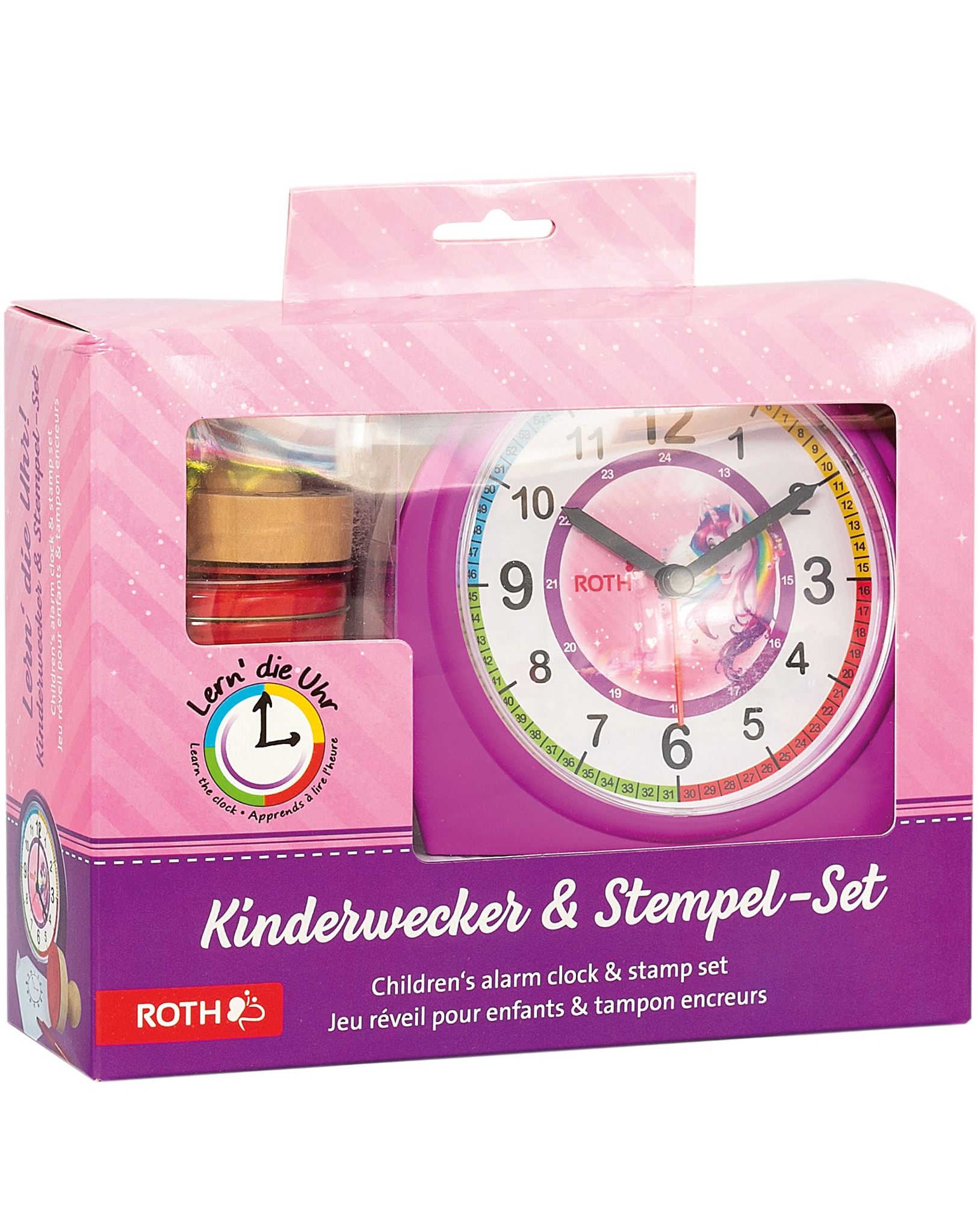 Wecker EINHORN mit Stempelset