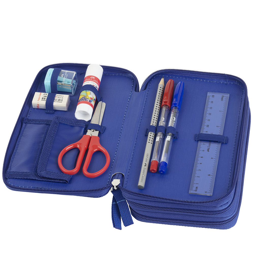 Faber-Castell Federmäppchen m. Inhalt - Dinosaur - Blau