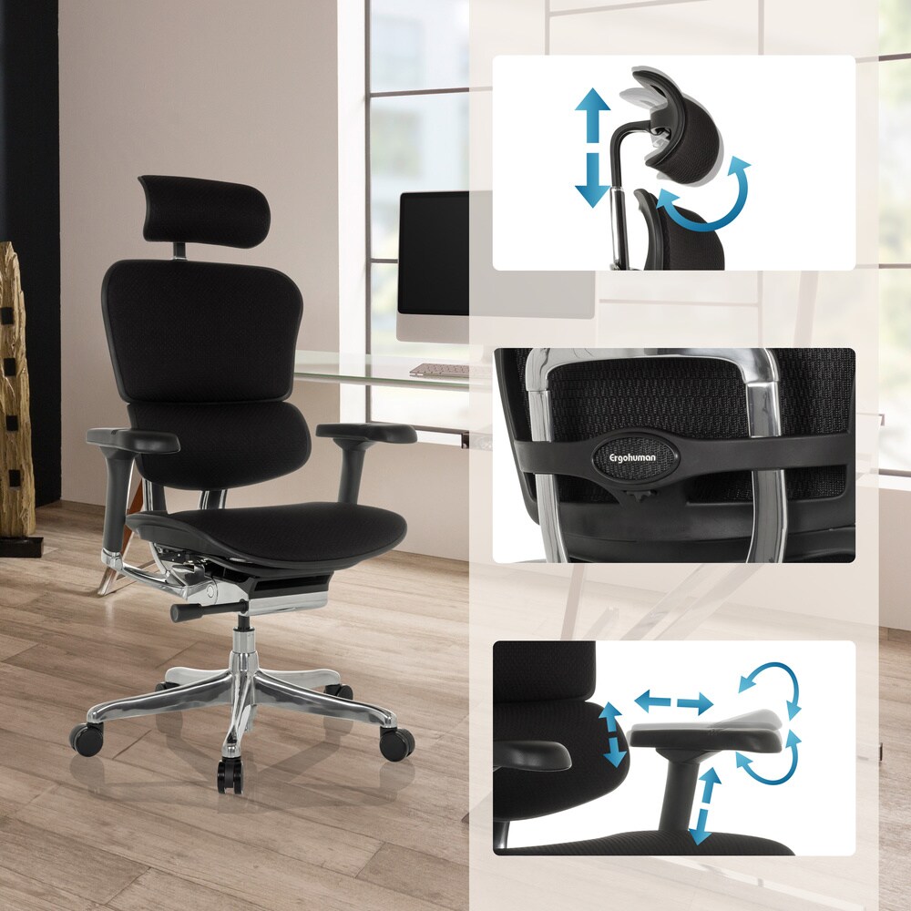 Luxus Chefsessel ERGOHUMAN GEN2 Stoff mit Armlehnen (höhenverstellbar) hjh OFFICE