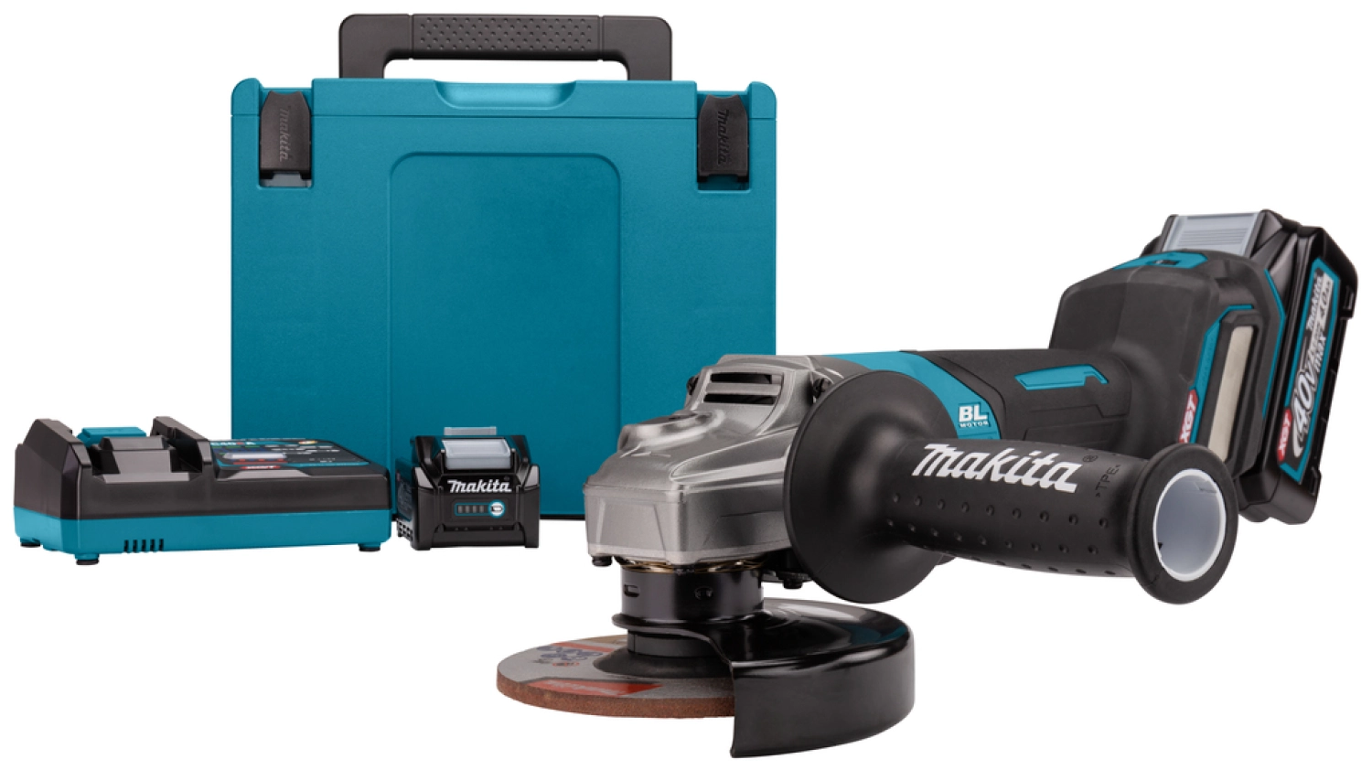 Makita GA032GM201 XGT 40V Max Li-ion accu haakse slijper set (2x 4,0Ah) in Mbox - 125mm - koolborstelloos