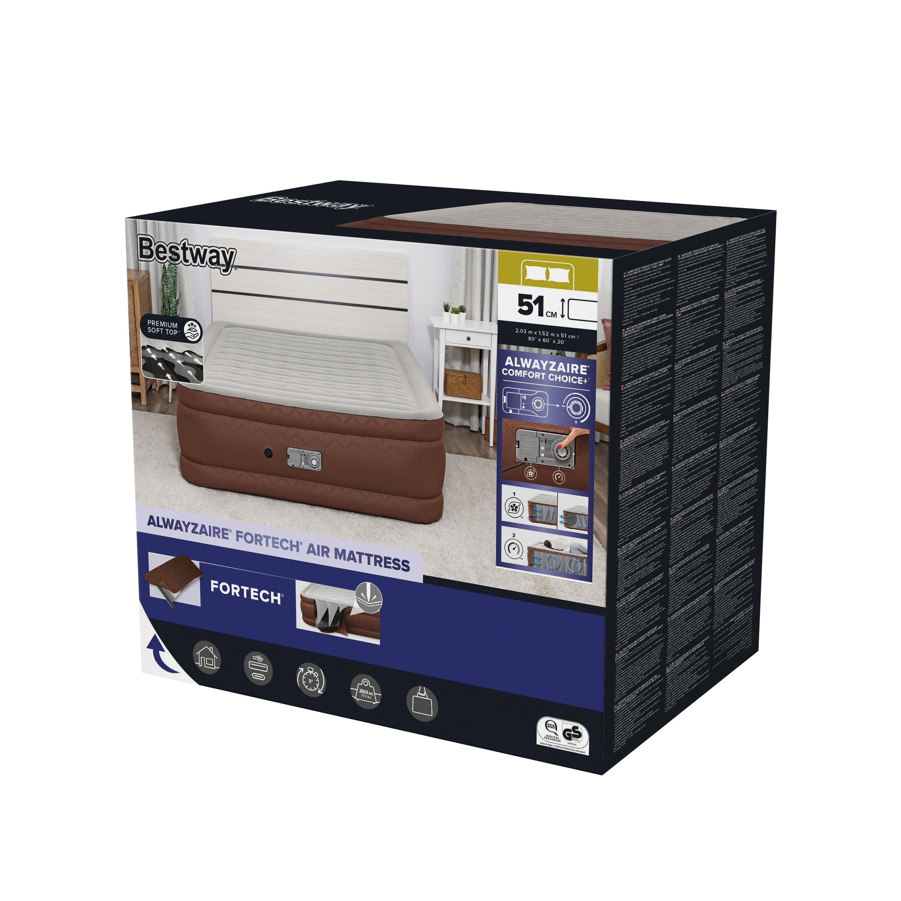 Luftbett AlwayzAire Fortech selbstaufblasend 203 x 152 x 51 cm