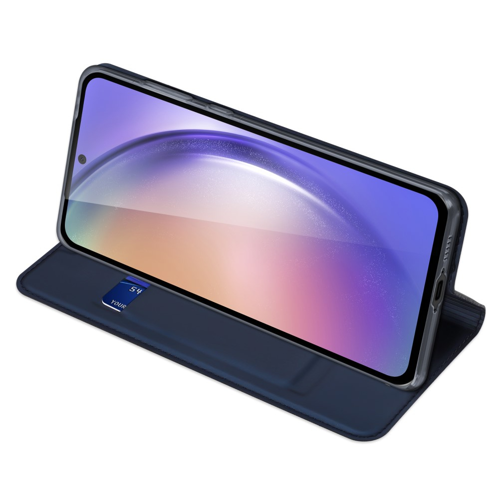Samsung Galaxy A55 Flip Wallet Cover Leder Tasche - Dunkelblau