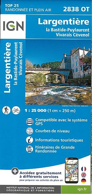 IGN - TOP25 2838OT LARGENTIERE 1 25 000